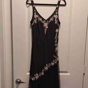 Guilia, long cocktail applique dress, sz 14,